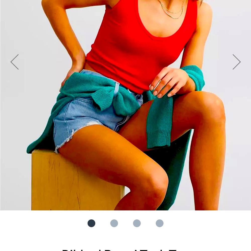 Free People ribbed brami top red M